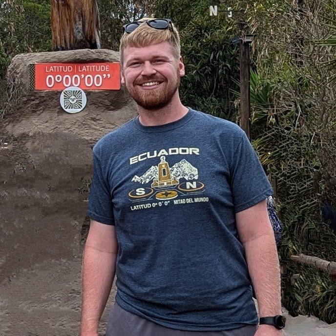 Grant Sincox smiling during a study abroad trip in Ecuador
