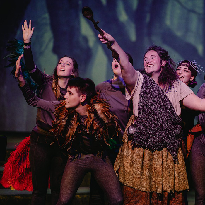 Theater students give a performance in Fisher Theater