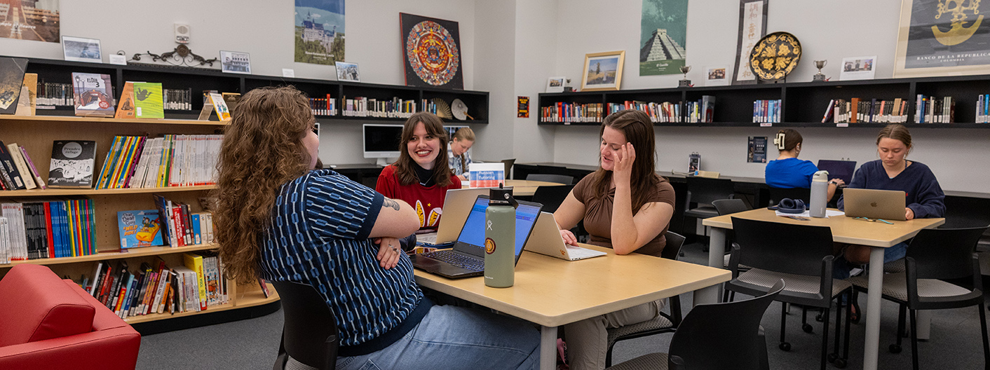 group of students studying in LSRC